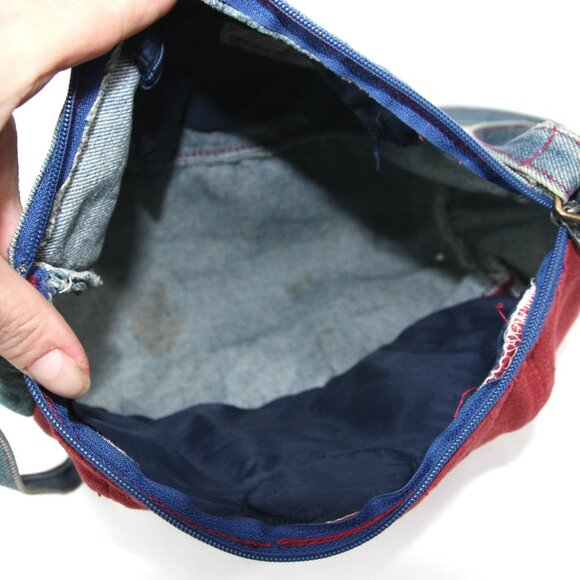 Vintage Sasson University Denim Jeans Zippered Crossbody Handbag Purse 1980s - Picture 13 of 14